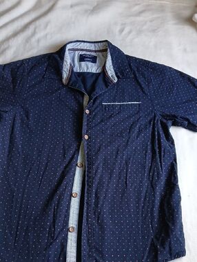 Level Navy with Pink Dot Button-Down Shirt
